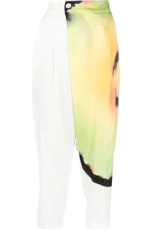 Issey Miyake Cropped bukser med abstrakt tryk