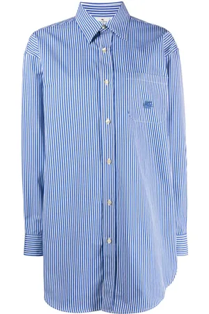 Etro Stribet skjorte med broderet logo