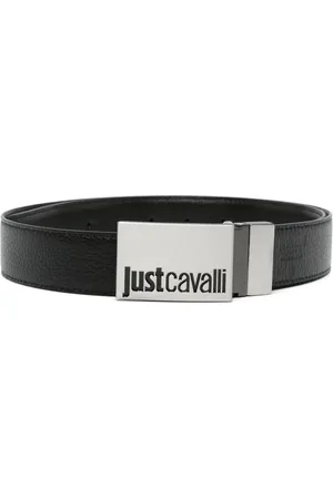Roberto Cavalli Bælte i læder med logo-prægning