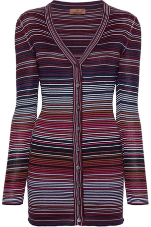 Missoni Cardigan med V-hals og striber
