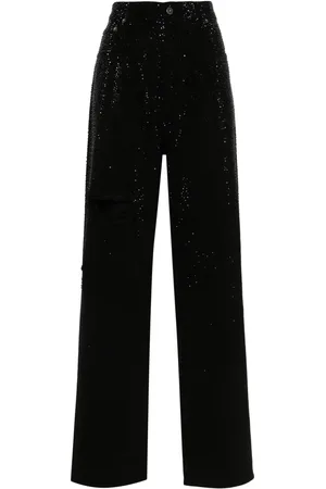 Golden Goose Jeans med krystaludsmykning og brede ben