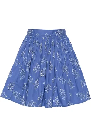 Ralph Lauren Plisseret midi-nederdel med blomstertryk
