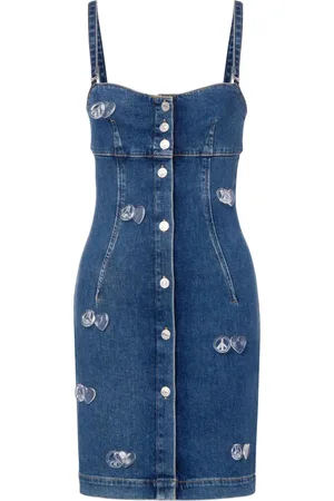 Moschino Kort denimkjole med applikation
