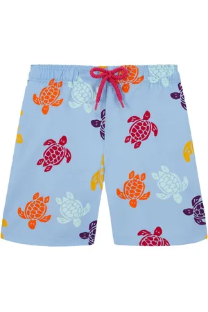 Vilebrequin Badeshorts med skildpaddetryk og logo-applikation