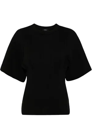 GOEN.J T-shirt med ruchet detalje