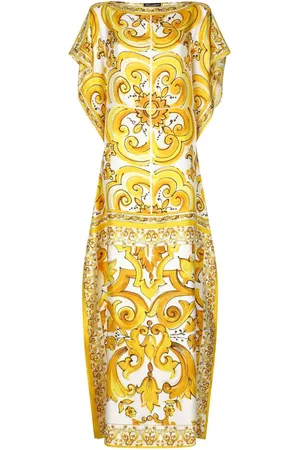 Dolce & Gabbana Lang Majolica silkekjole