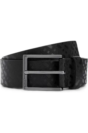 HUGO BOSS Monogram-præget bælte i læder