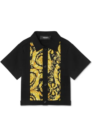 VERSACE Skjorte med baroktryk og paneler