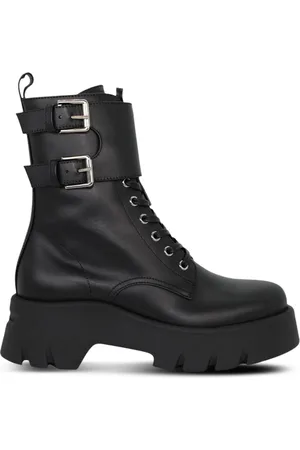 Gianvito Rossi Marloe combat-støvler i læder