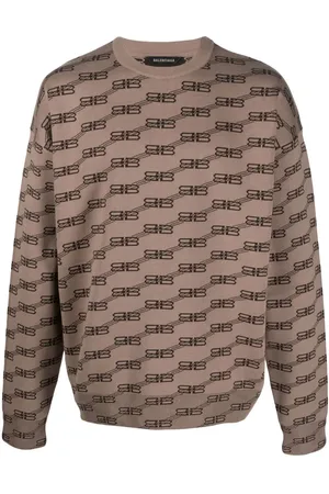 Balenciaga Intarsiastrikket trøje med BB-monogram