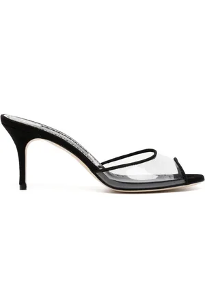 Manolo Blahnik Jadifa 70mm mules med gennemsigtig hæl