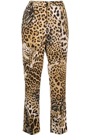 Roberto Cavalli Cropped bukser med tigerprint