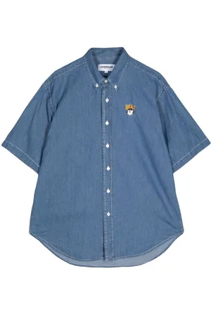 Chocoolate Denimskjorte med bjørne-applikation
