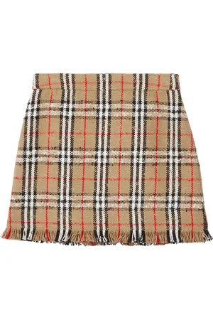 Burberry Kort vintage-ternet nederdel i bouclé