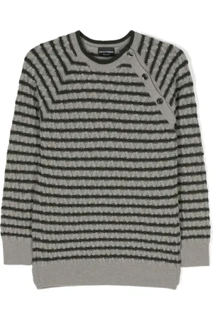 Emporio Armani Stribet kabelstrikket trøje