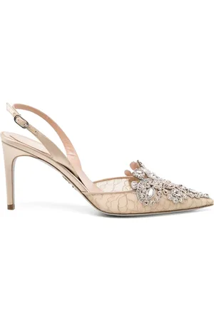 RENE CAOVILLA Veneziana 50 mm slingback-pumps med krystal