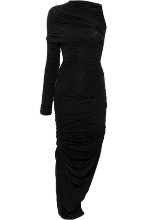 MUGLER Asymmetrisk kjole med ruchet detalje
