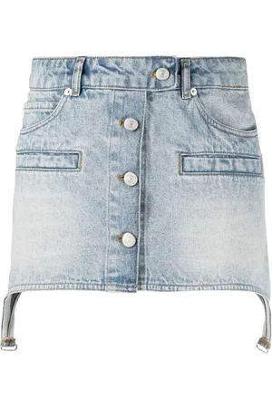 Courrèges Asymmetrisk kort denimnederdel