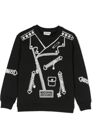 Moschino Sweatshirt med bikerjakke-tryk