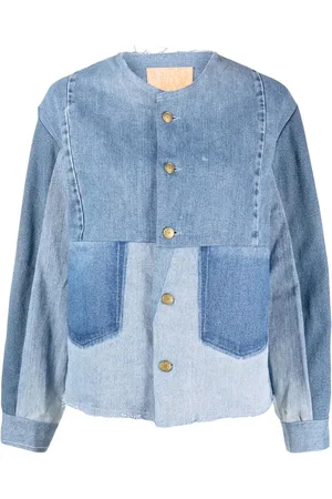 B SIDES Lou denimjakke med patchwork