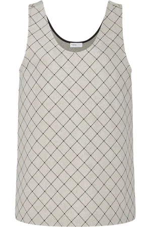 ROSETTA GETTY Vesttop med windowpane-tryk