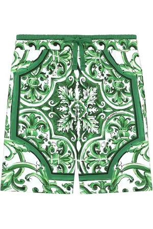 Dolce & Gabbana Shorts med snoretræk og Majolica-tryk