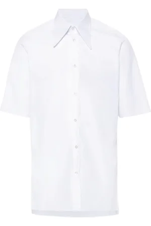 Maison Margiela Trapez-skjorte i poplin med korte ærmer