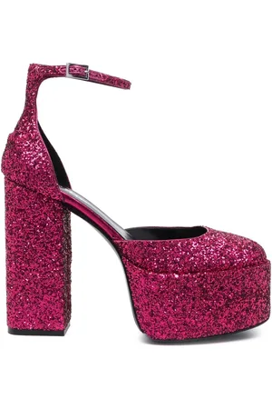 PARIS TEXAS 140mm pumps med plateausål og krystaludsmykning