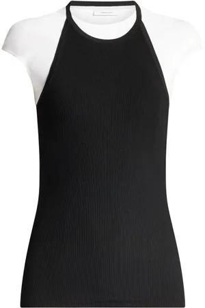 Salvatore Ferragamo Top med paneler og colourblocking