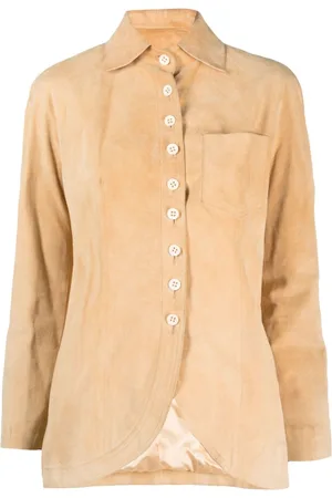 Dior Pre-owned skjorte i ruskind med petal-kant