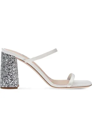 Miu Miu Mules med glimmer og satin-finish
