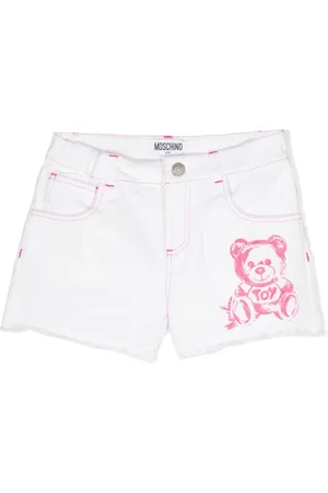 Moschino Shorts i denim med kontrastsyninger og logotryk