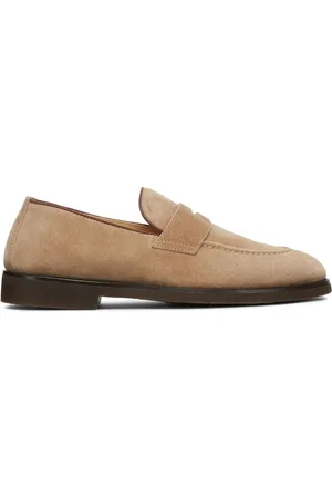 Brunello Cucinelli Ruskinds-loafers med penny-slot-detalje