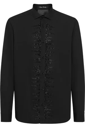 Philipp Plein Skjorte med rhinstenudsmykning