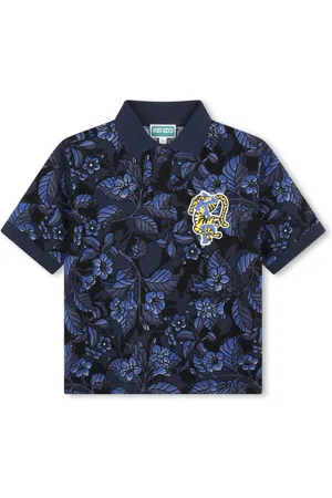 Kenzo Polo med blomstret tryk og logoapplikation