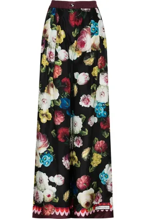 Dolce & Gabbana Blomstrede bukser med brede ben