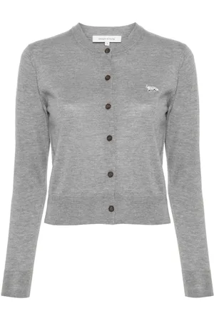 Maison Kitsuné Uldcardigan med broderet logo