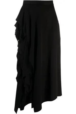 YOHJI YAMAMOTO Asymmetrisk nederdel med flæsedetalje