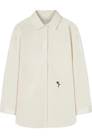 Palm Angels Poplin-skjorte med palmebroderi