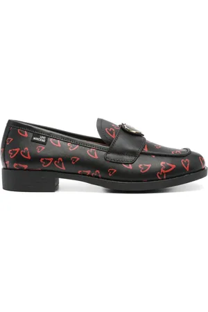 Moschino Loafers i læder med logo