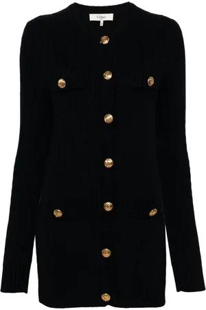 Chloé Kabelstrikket cardigan med prægede knapper