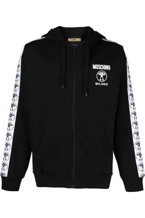 Moschino Hættetrøje med lynlås og logobånd