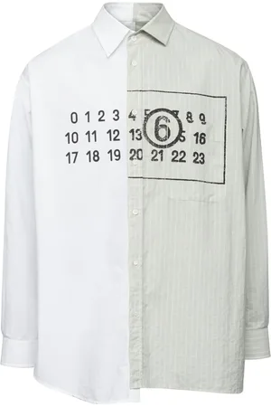Maison Margiela Asymmetrisk skjorte med nummermotiv