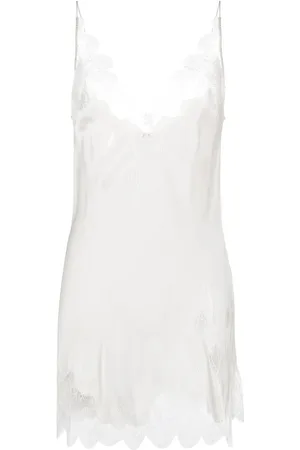 CARINE GILSON Camisole-top i silke med blondekant