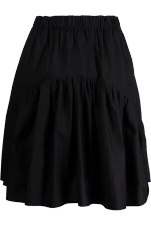 JNBY Gingham-ternet midi-nederdel med flæser