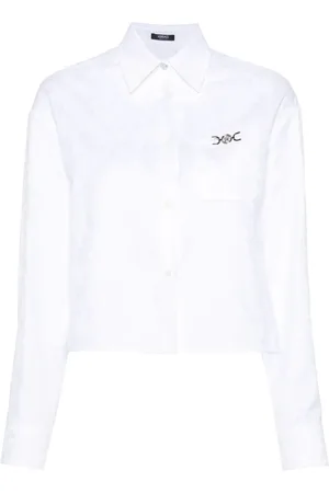 VERSACE Cropped skjorte i jacquard med baroktryk