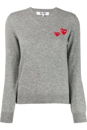Comme des Garçons Langærmet sweater med V-hals