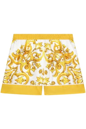 Dolce & Gabbana Silkeshorts med majolica-tryk