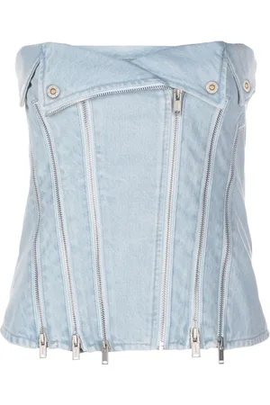 DION LEE Stropløs top i denim