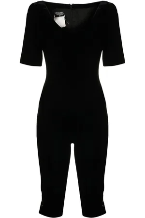 CHANEL Knælang playsuit i velour fra 1994